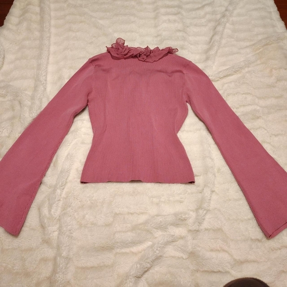 Pink Ruffle Neck Blouse - Picture 2 of 3